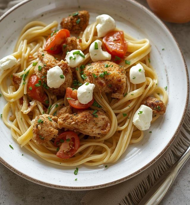 Chicken with Pasta and Mozzarella