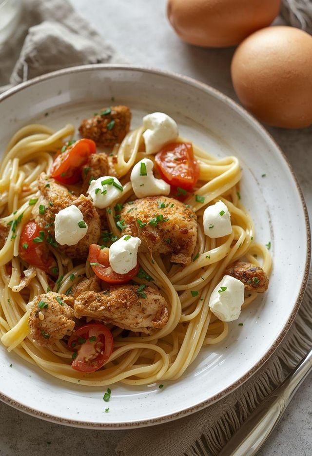 Chicken with Pasta and Mozzarella