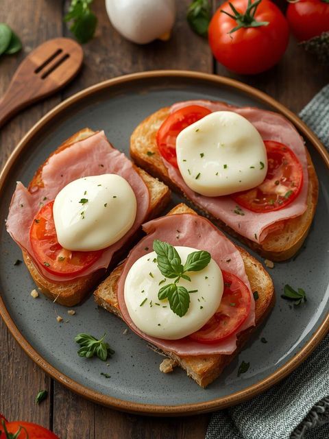 Toast with Ham and Mozzarella