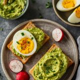Egg and avocado spread sandwich