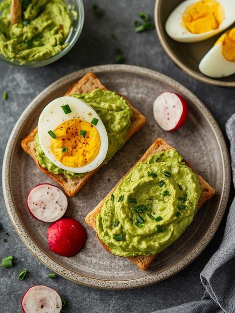 Egg and avocado spread sandwich