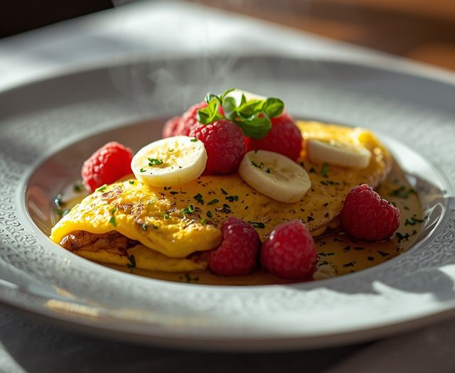 Raspberry & Banana Omelette