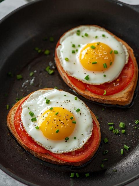 Eggs with tomato and chives