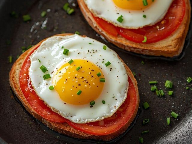 Eggs with tomato and chives