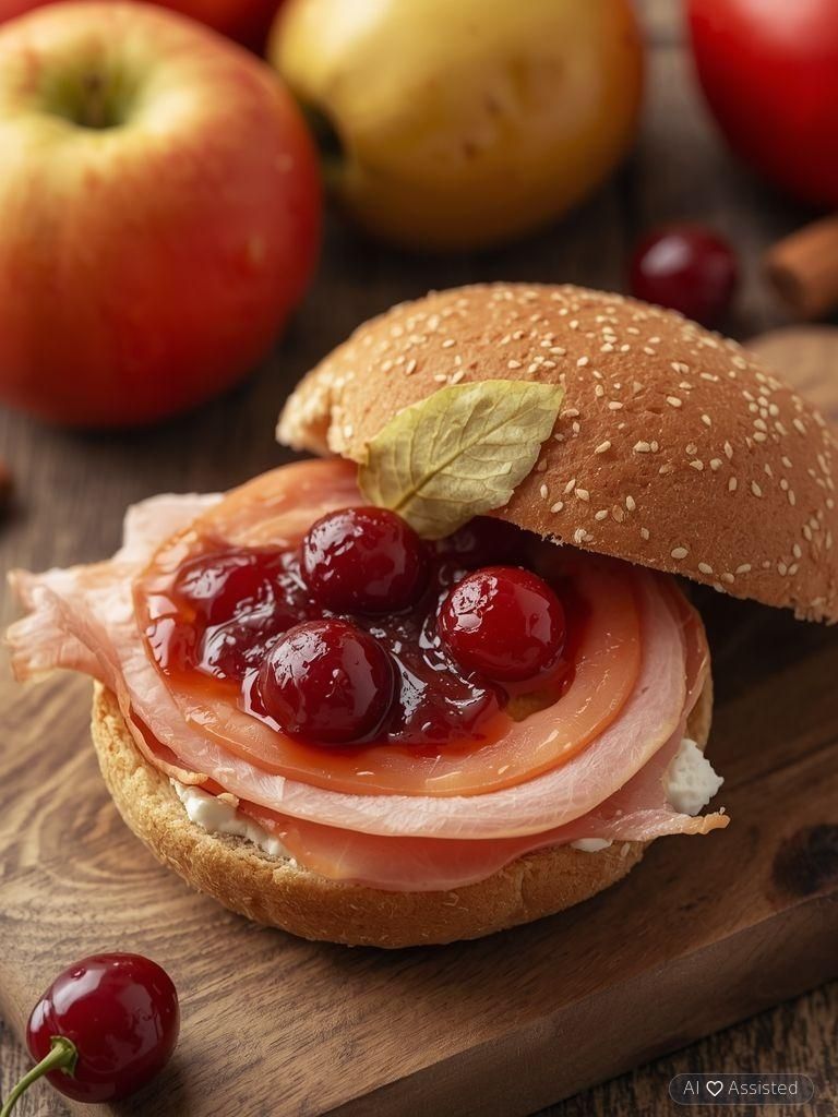 Vollkornbrötchen mit Kirschkonfitüre