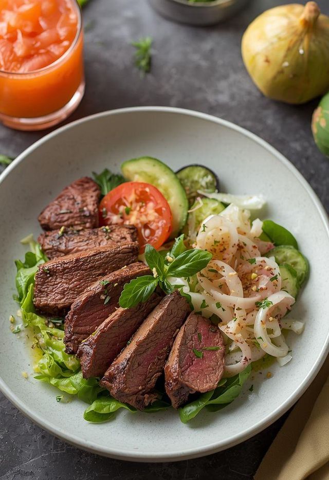 Salat mit Rindersteak