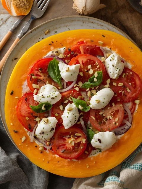 Tomato-mozzarella salad with papaya