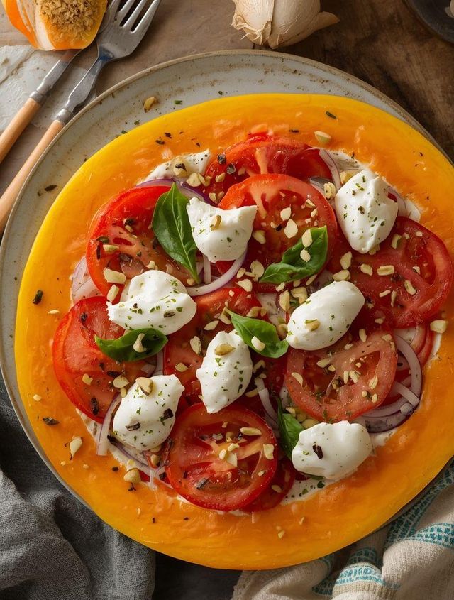 Tomato-mozzarella salad with papaya