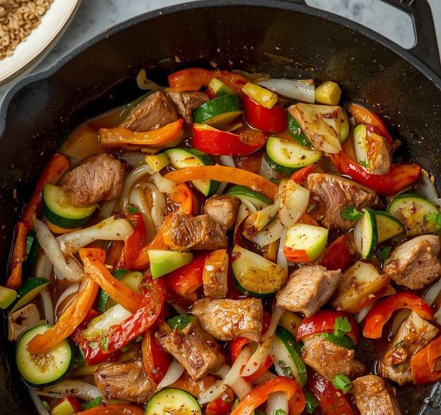 Roasted pork with vegetables