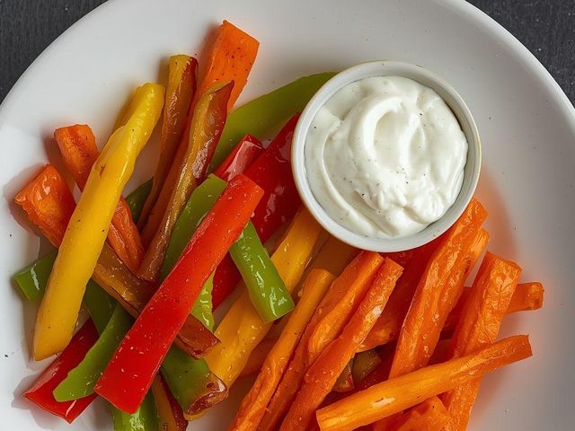 Paprika und Möhren mit Dip