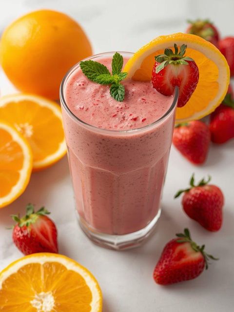 Smoothie z cytrusów i truskawek