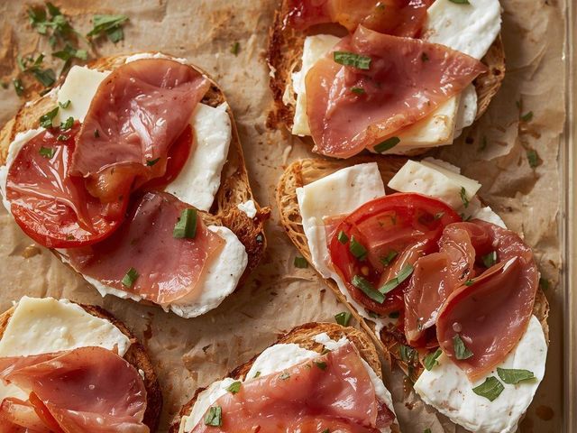 Pizza bread with ham