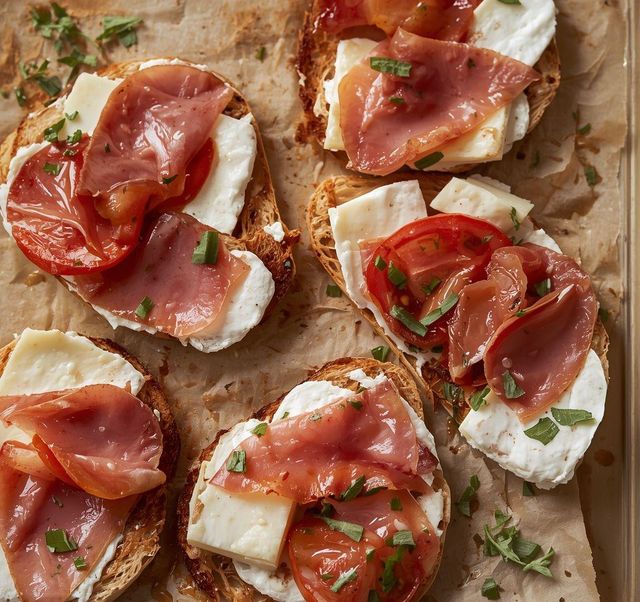 Pizzabrot mit Schinken