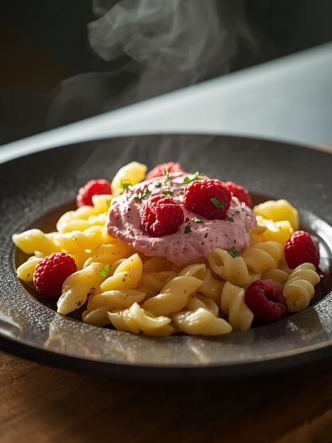 Pasta Salad with Raspberry Yogurt