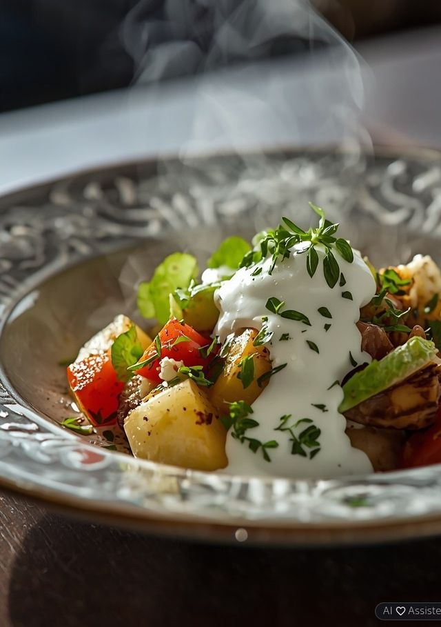 Salad with Yogurt Dressing