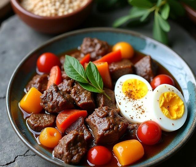 Beef goulash with liver and buckwheat