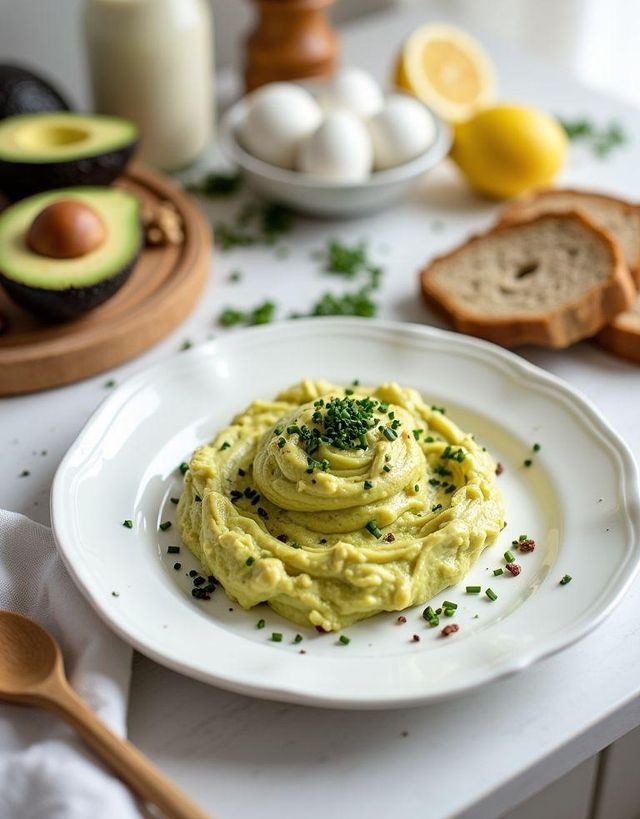 Egg paste with avocado and seeds