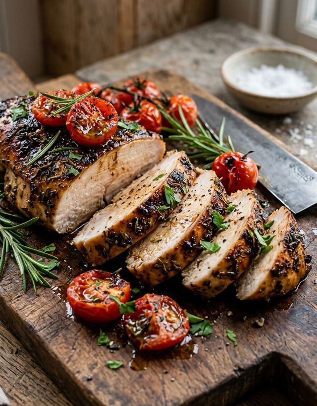 Baked Herb-Balsamic Marinated Chicken Breast