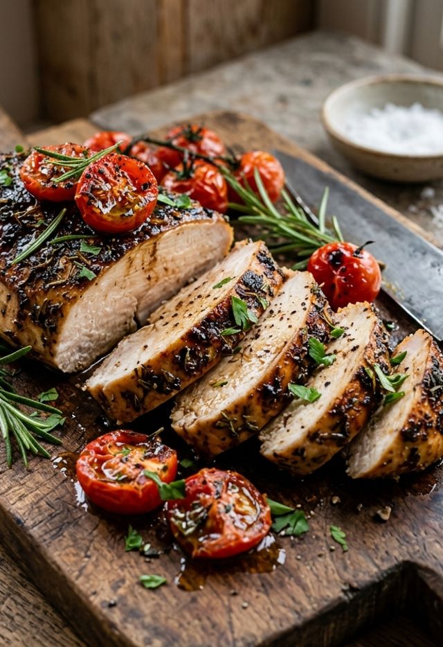Baked Herb-Balsamic Marinated Chicken Breast