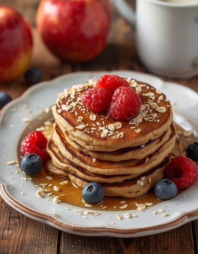 Oat Apple Pancakes