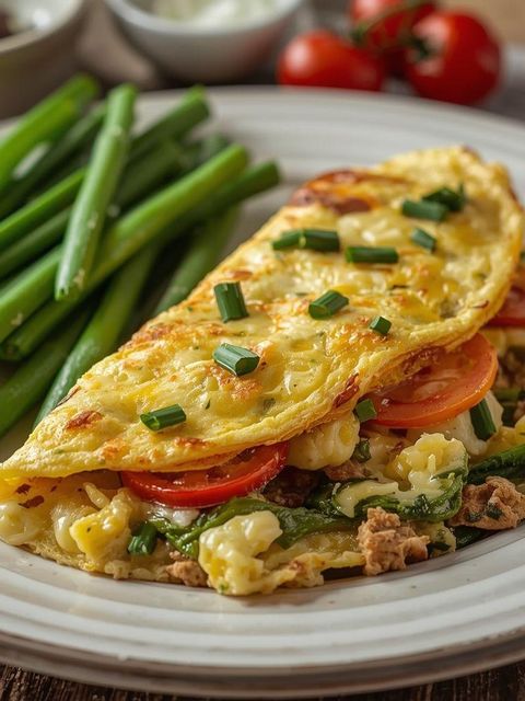 Omlet warzywny ze szczypiorkiem