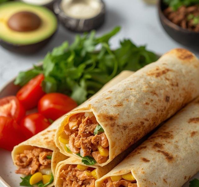Tortilla Rolls with Tuna and Corn