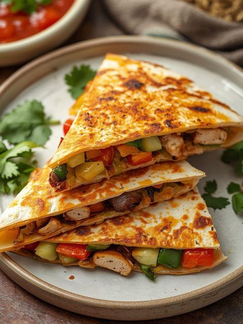 Quesadilla z kurczakiem i warzywami