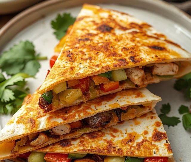 Quesadilla mit Hähnchen und Gemüse