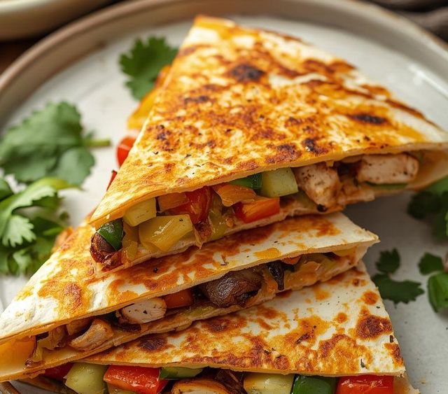 Quesadilla mit Hähnchen und Gemüse