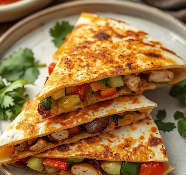 Quesadilla z kurczakiem i warzywami