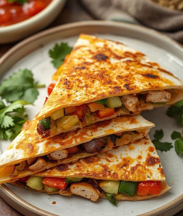 Quesadilla z kurczakiem i warzywami