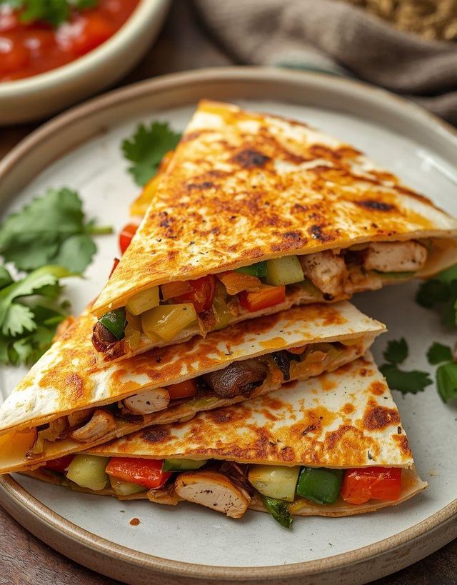 Quesadilla with Chicken and Vegetables