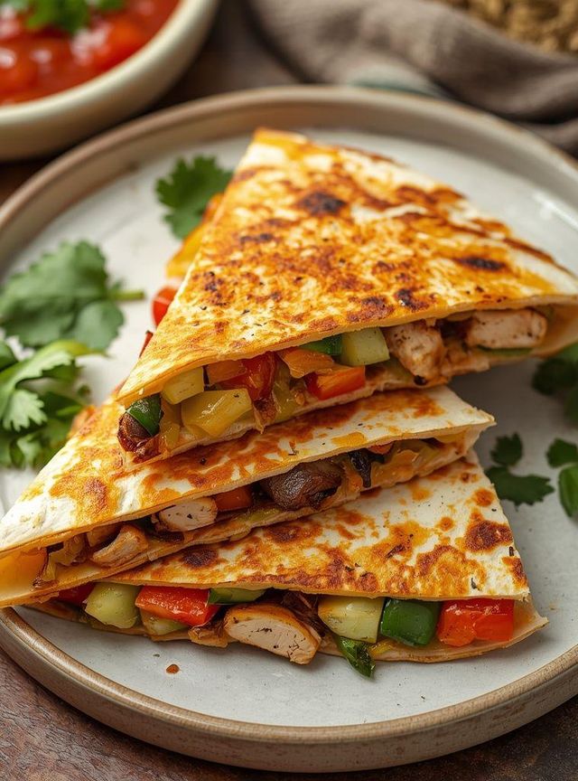 Quesadilla with Chicken and Vegetables