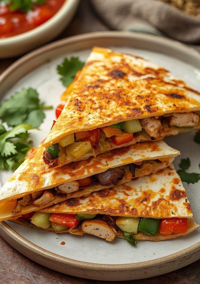 Quesadilla z kurczakiem i warzywami