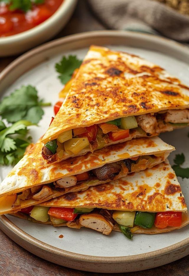 Quesadilla mit Hähnchen und Gemüse
