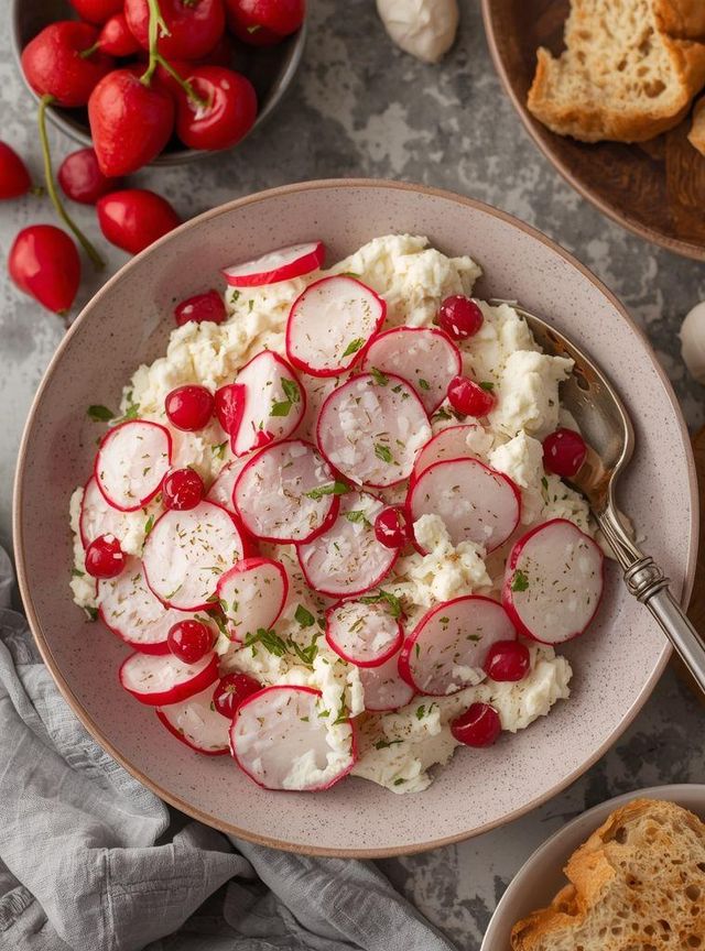 Ländlicher Käse mit Radieschen