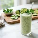 Refreshing DASH Probiotic Kefir Smoothie with Fresh Cucumber and Parsley