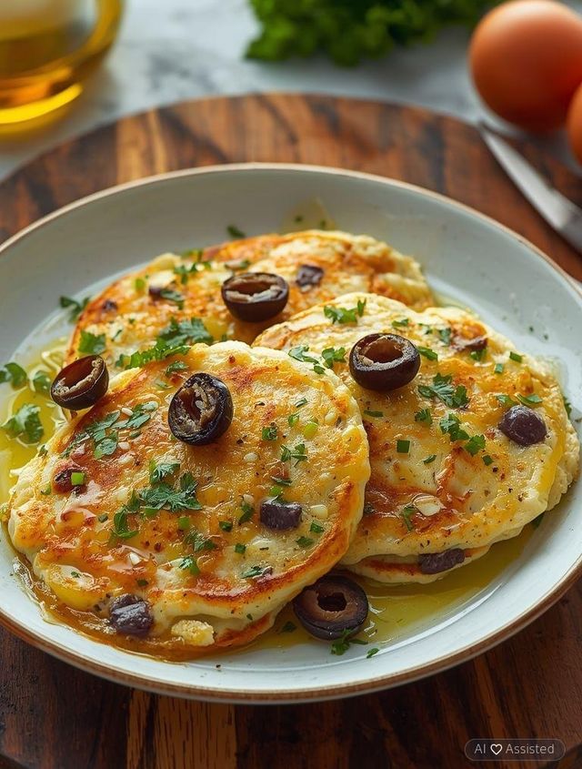 Pancakes with Leek and Olives