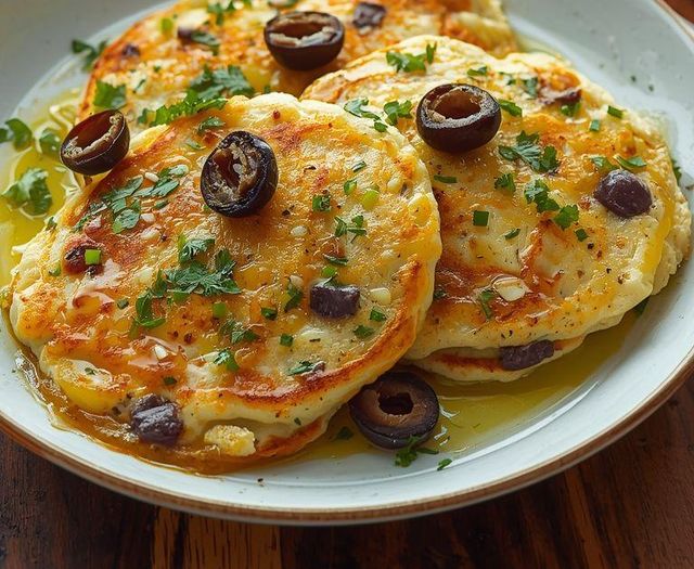 Pancakes with Leek and Olives