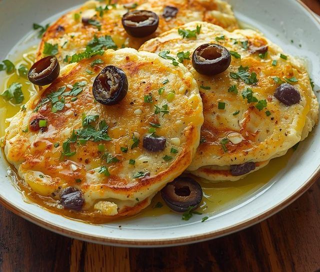 Pancakes with Leek and Olives