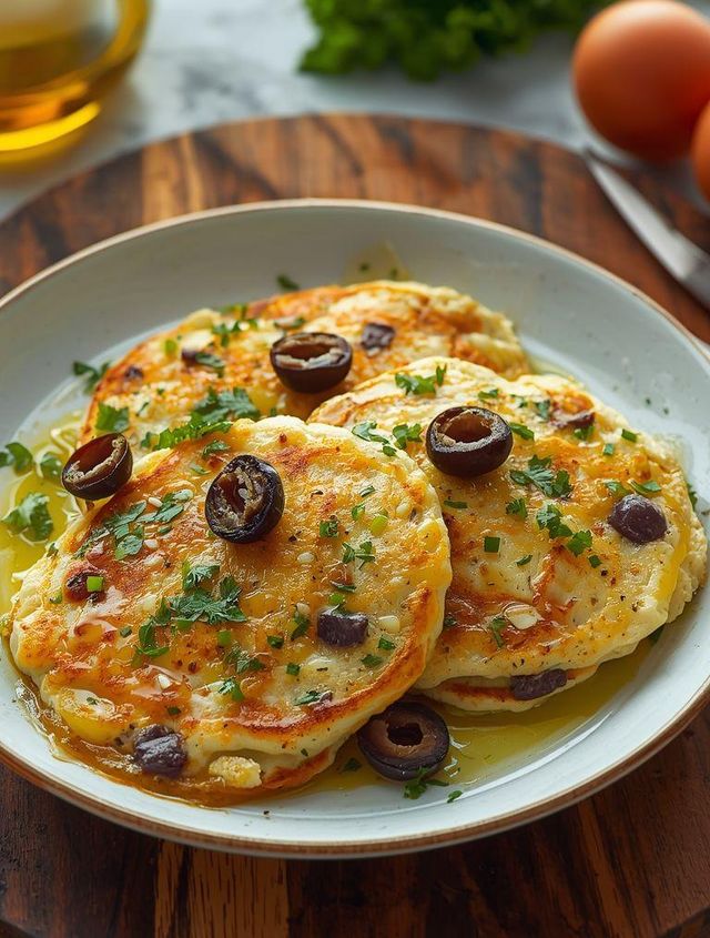 Pancakes with Leek and Olives