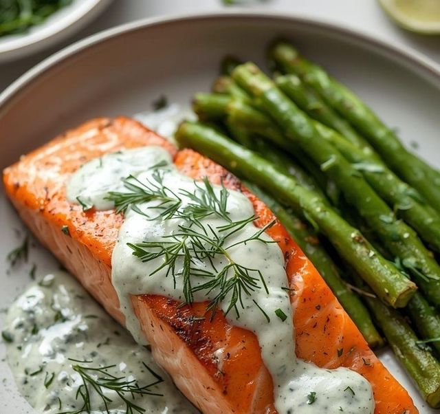 Lachs mit Dillsauce