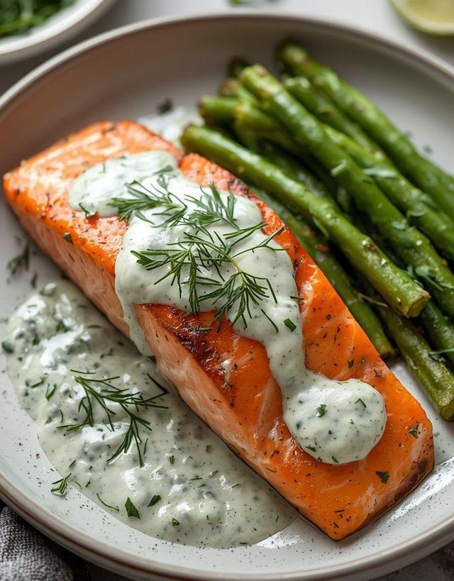 Lachs mit Dillsauce
